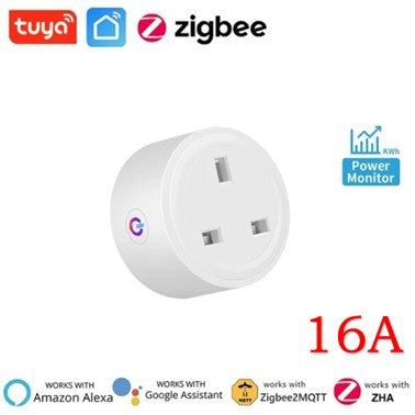 Zigbee UK Plug Socket 16A Energy Monitoring