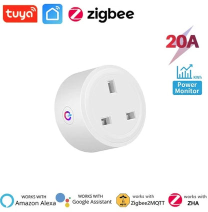 Zigbee UK Plug Socket 20A Energy Monitoring