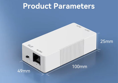 2 Port Gigabit POE Repeater 1 to 2 PoE Extender 48V 30W