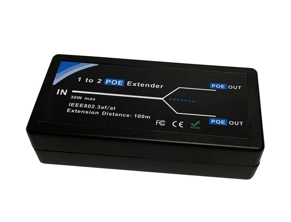 1-to-2 Port POE Extender / Ethernet Switch