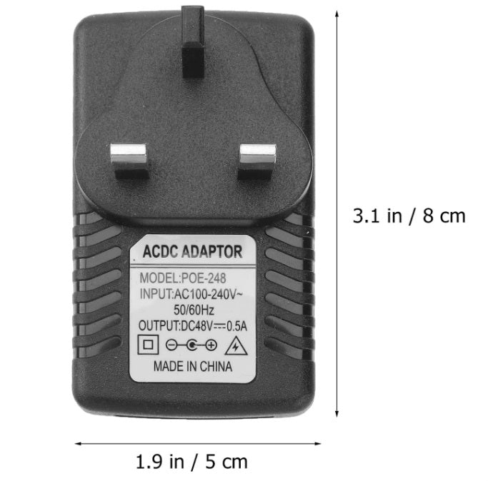 DC 48V 0.5A POE Injector Power Supply Adapter